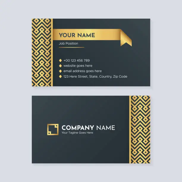 Vector illustration of Luxury Style Elegant Golden Business Card Design Template