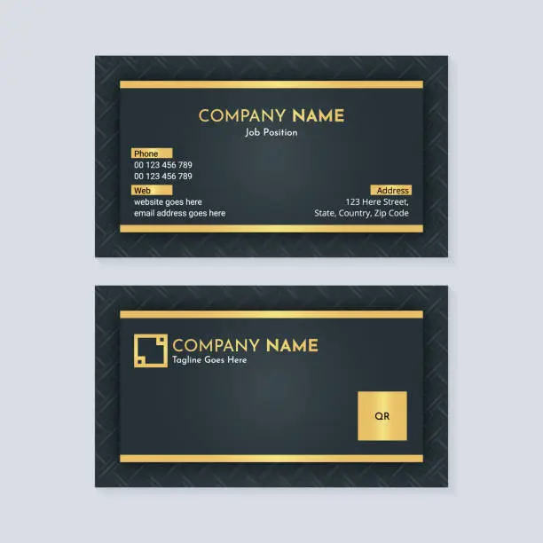 Vector illustration of Luxury Style Elegant Golden Business Card Design Template