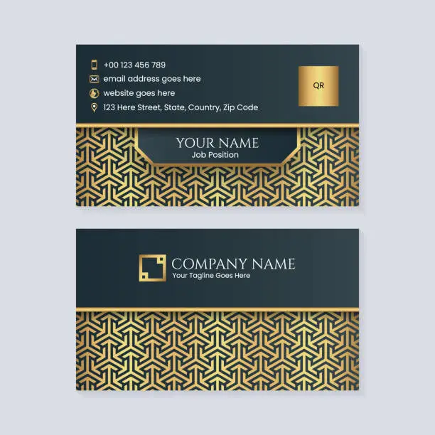 Vector illustration of Luxury Style Elegant Golden Business Card Design Template