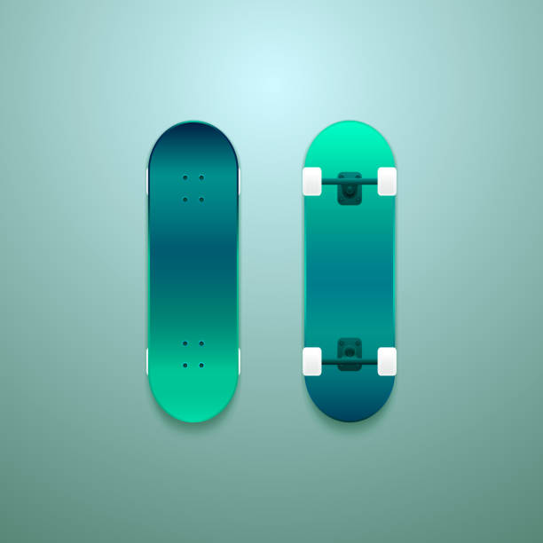 ilustrações, clipart, desenhos animados e ícones de conjunto de vetor skates - skateboard park skateboarding skateboard adolescence