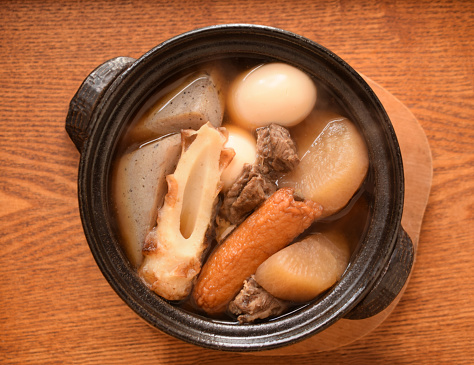 Oden on the table.\nJapanese winter food.