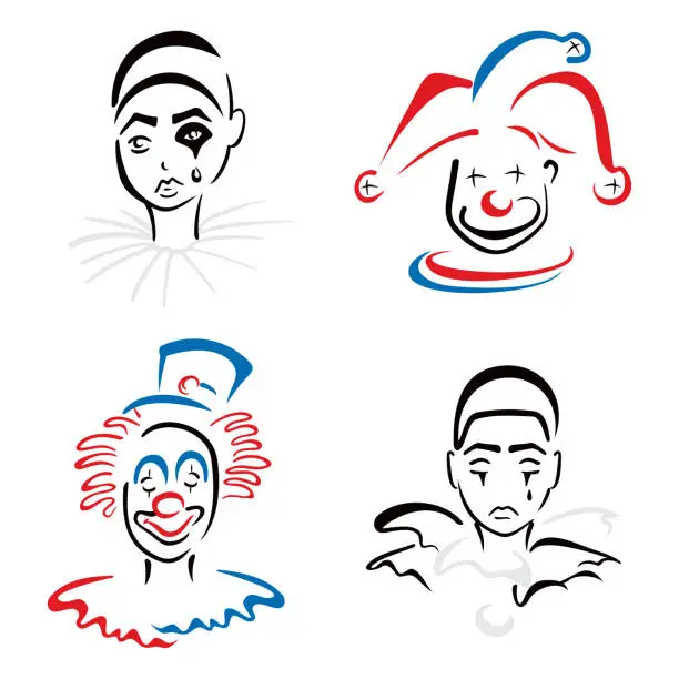 Vector illustration of Circus artists