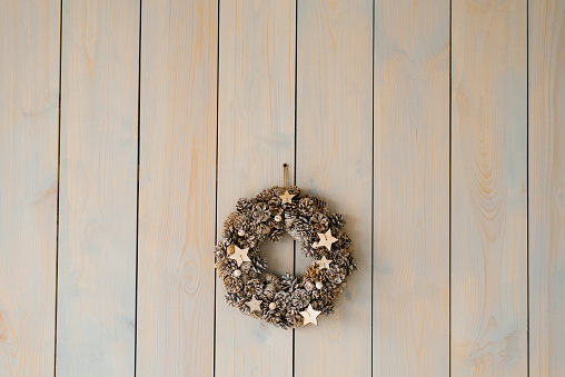 Close-Up Of Wreath Hanging From Wall