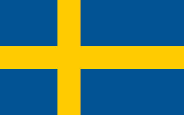 Swedish flag of Sweden - Proportions: 8:5 - Colours: Yellow NCS 0580-Y10R, Blue NCS 4055-R95B