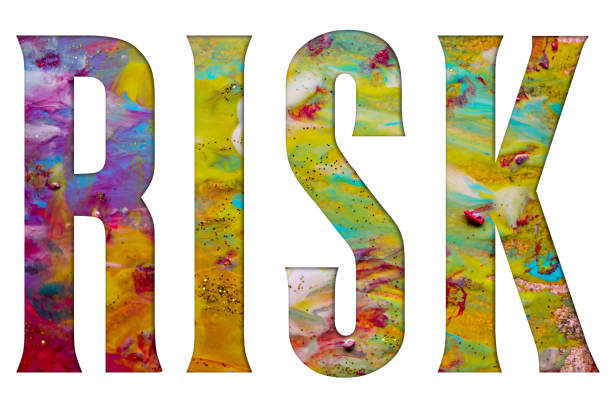 istock Abstract Natural Luxury art, fluid painting with Risk text, alcohol ink technique. Image incorporates the swirls of marble granite. 1812750934