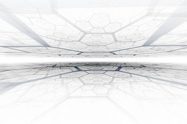 Horizontal abstract fractal on the white background