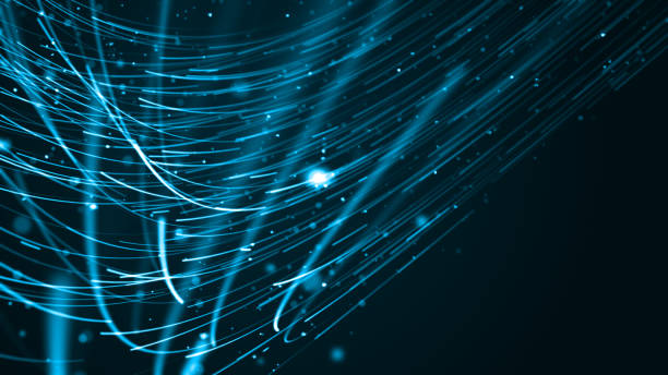 istock Blue digital dot technology floating rotation in circle like in space with abstract background 1812767214