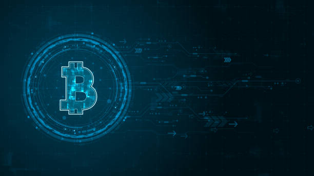 istock Blue digital money logo with rotation HUD UI circle technology interface and futuristic elements abstract background crypto currency finance and digital money concepts 1812767248