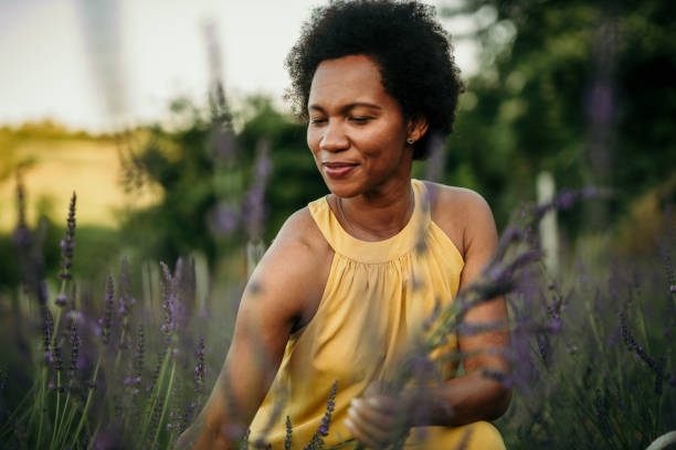 istock Graceful woman in a lavender field 1812773632