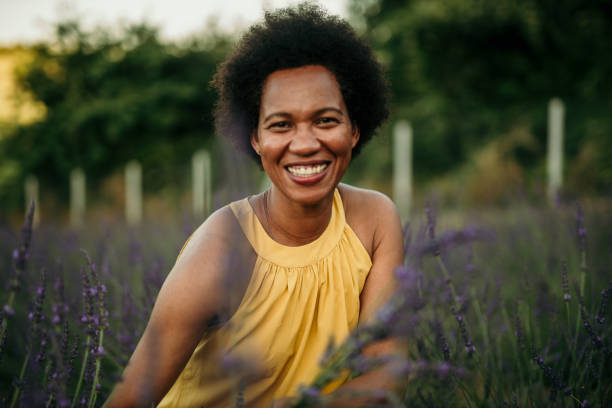 istock Graceful woman in a lavender field 1812774181