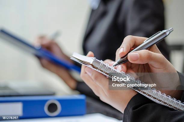 Taking Note Stock Photo - Download Image Now - Ballpoint Pen, Business, Business Meeting