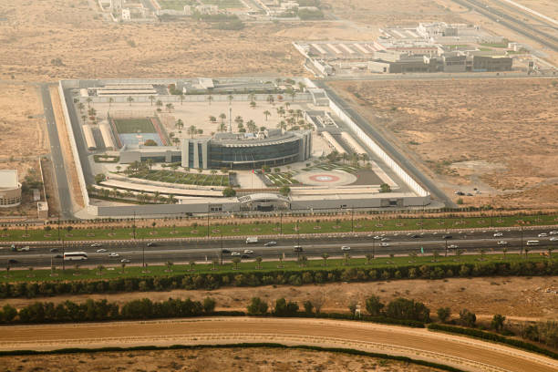 istock Aerial view of Dubai deserts with settlements 1812790203