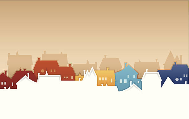 이웃이란 - skyline silhouette cityscape residential district stock illustrations