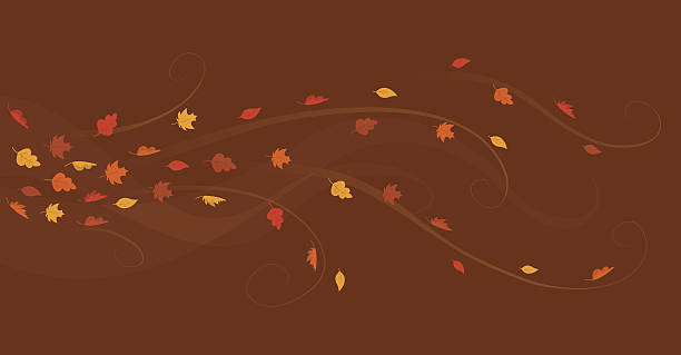 秋の落ち葉渦巻く - falling autumn backgrounds retro revival点のイラスト素材／クリップアート素材／マンガ素材／アイコン素材