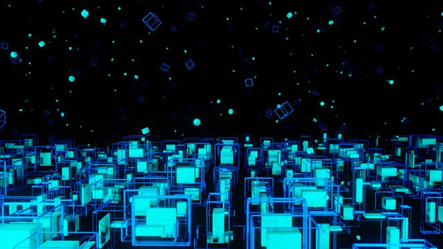 Futuristic Geometric Cube Abstract 3D Animation Background