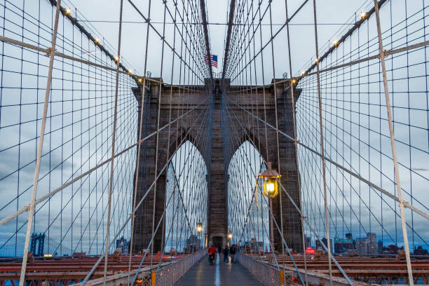 istock Brooklyn Bridge at the evening in New York 1812809261