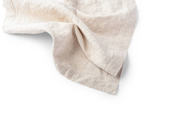 istock Linen napkin on white background, closeup 1812825808
