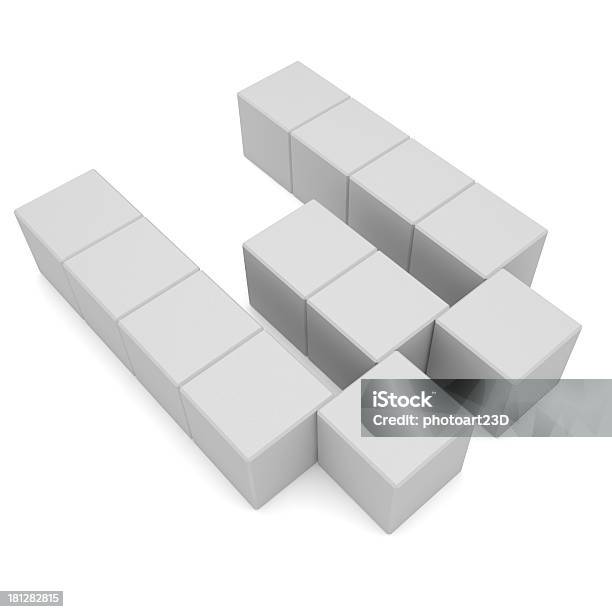 Letter W Cubic White Stock Photo - Download Image Now - Alphabet, Arranging, Block Shape