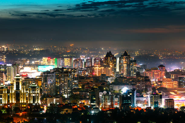 istock Almaty city at night 1812849601