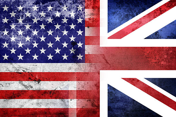 istock Grunge USA and UK flag 181285040