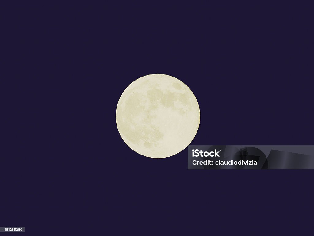 Стиле ретро Полная Луна - Стоковые фото Астрономия роялти-фри