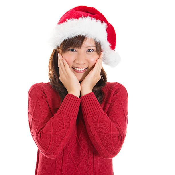 istock Joyful Asian Christmas woman 181285589