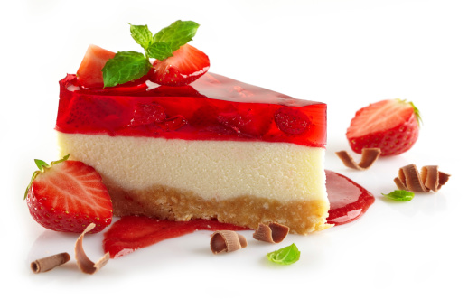 cheesecake with fresh berries and sweet strawberry sauce
