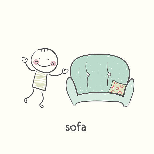 sofa vector art illustration