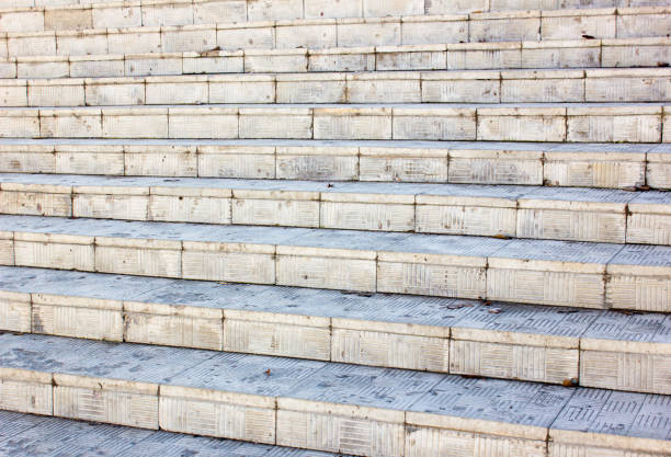 istock Paving stone steps up, city staircase. 1812868451