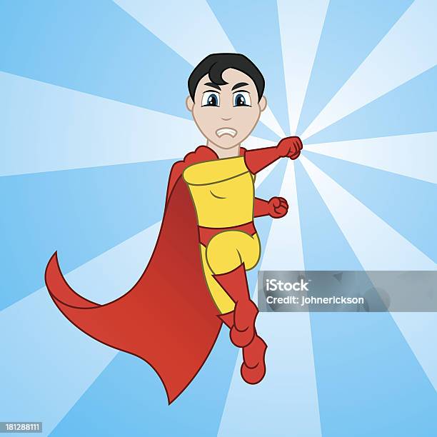 Маленький Супергерой Ударять Кулаком — стоковая векторная графика и другие изображения на тему Векторная графика - Векторная графика, Взрослый, Герои