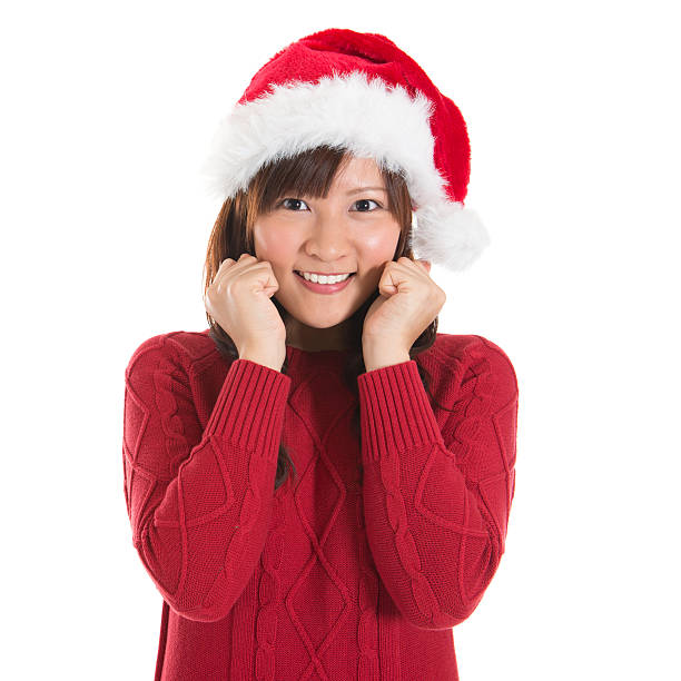 istock Happy Asian Christmas woman 181289083