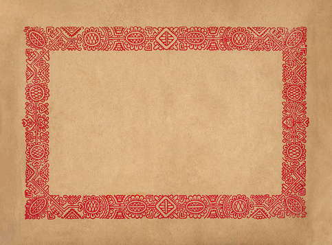 Close-up of an old notebook cover (printed at the beginning of the 20th century) with a beautiful red ornamental frame.
Ideal for Christmas cards, background for prints, websites and many other applications with a classic feel.