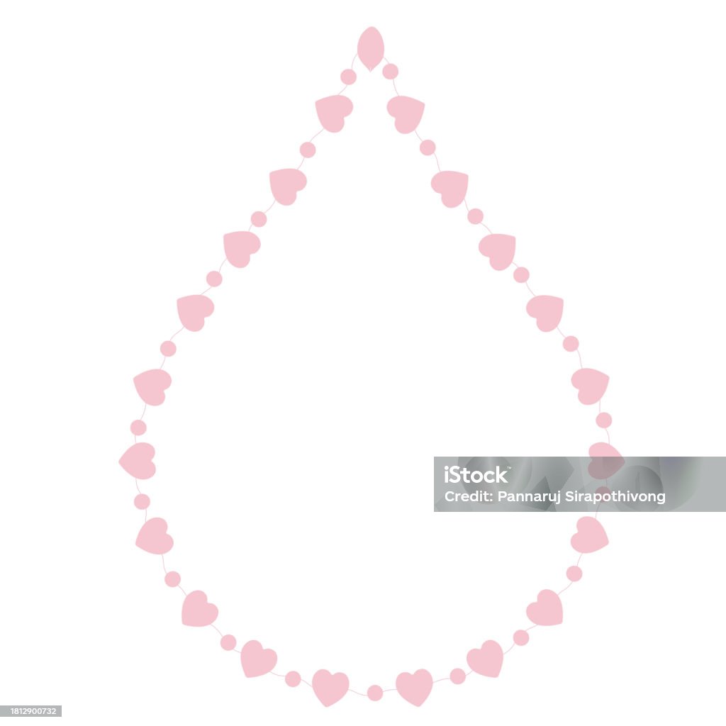 Frame Drop Design Drop Frames Drop Shape Flower Border Floral Vector Cute Pink Pastel ...