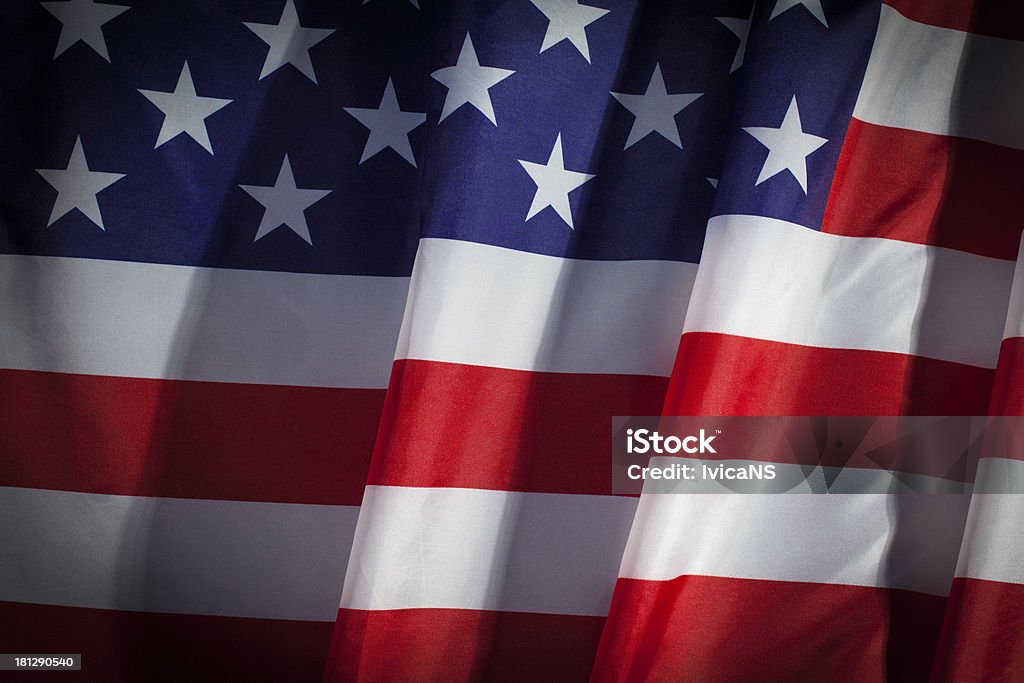 Flaga USA - Zbiór zdjęć royalty-free (Czerwony)