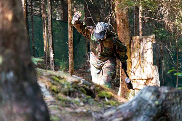 istock Paintball player lost his game 181293057