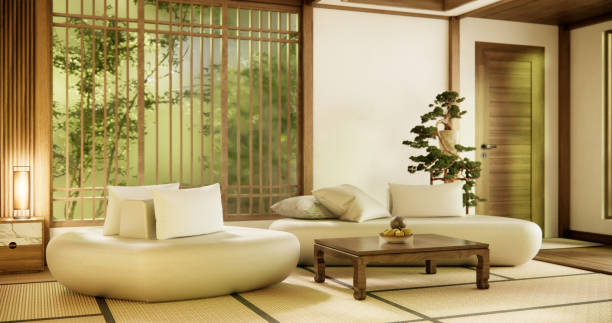 istock sofa and decoration japan on Modern room interior .3D rendering 1812932071