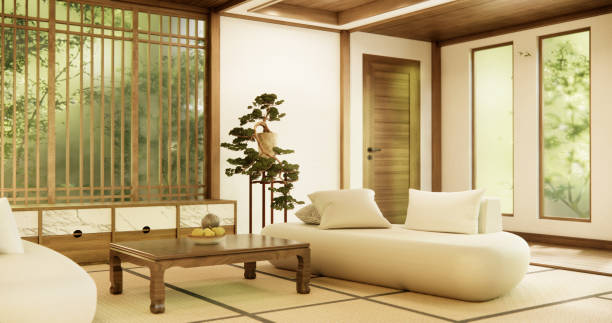 istock sofa and decoration japan on Modern room interior .3D rendering 1812932084