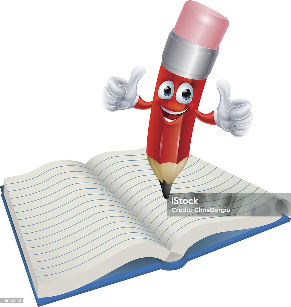 Phim Hoạt Hình Bút Chì Người Đàn Ông Viết Trong Sách Hình minh họa ...