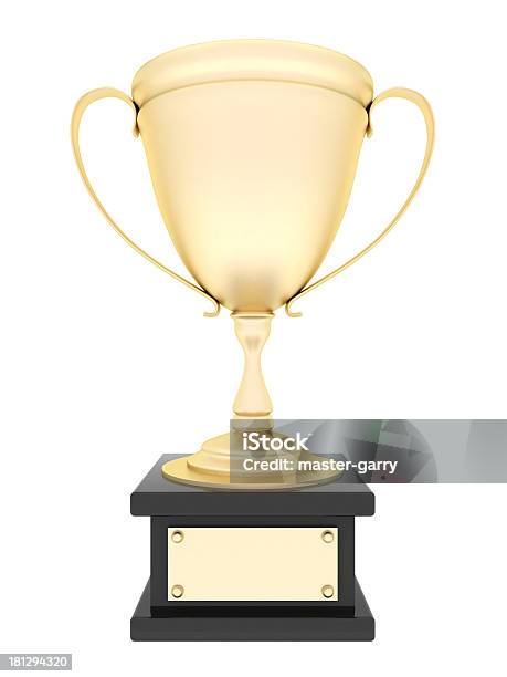 Золотой Трофей Кубка — стоковые фотографии и другие картинки Блестящий - Блестящий, Вертикальный, Выигрывать