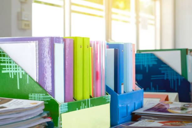 istock Colorful Folders in the boxes 1812952363