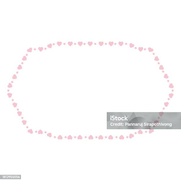 Retangle Heart Shape Frame Rectangle Frame Heart Frame Cute Pink Pastel Decoration Love Pattern ...