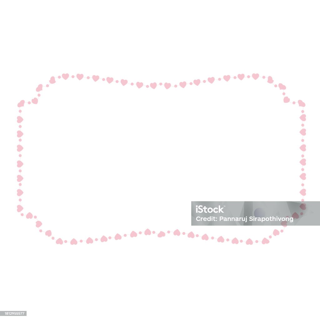 Heart Design In Rectangular Rectangle Frame Heart Frame Cute Pink Pastel Decoration Love Pattern ...