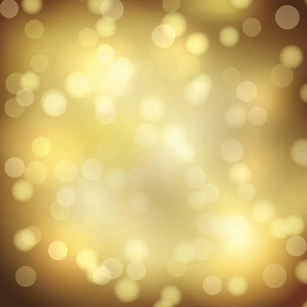Vector illustration of Gold holiday blurred light background