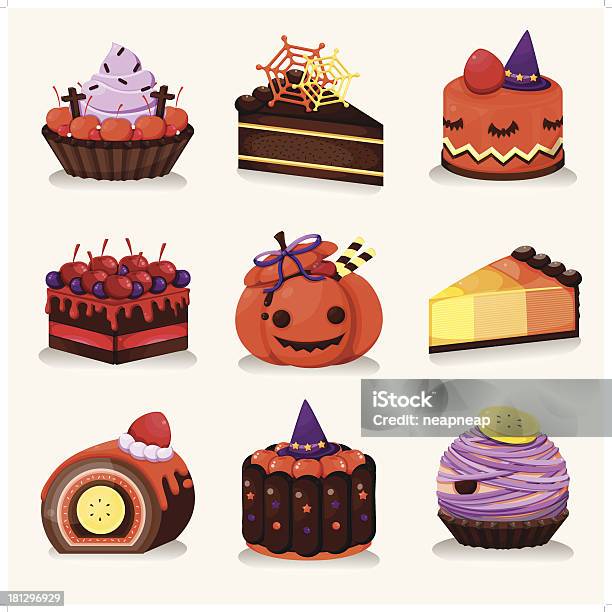 Halloween Dessert Stock Illustration - Download Image Now - Baked Pastry Item, Banana, Blueberry