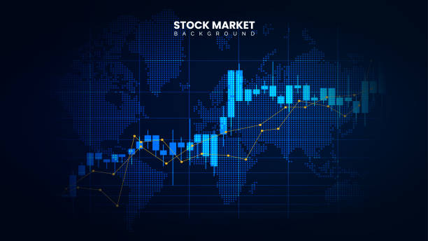 istock Stock market investment chart with candlestick and uptrend line. Successful candlestick trading chart information. Economic information growth background 1812969337