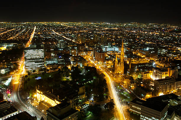 istock Melbourne city skyline at night 181297074