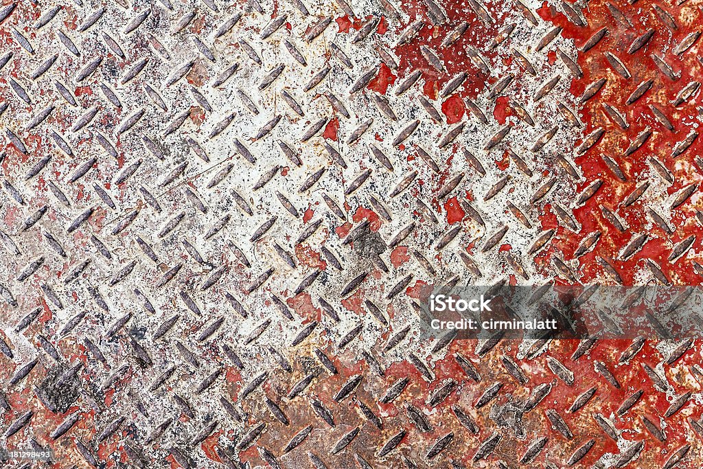 Red and white diamond pattern metal sheet Red and white diamond pattern metal sheet surface seamless texture background Backgrounds Stock Photo