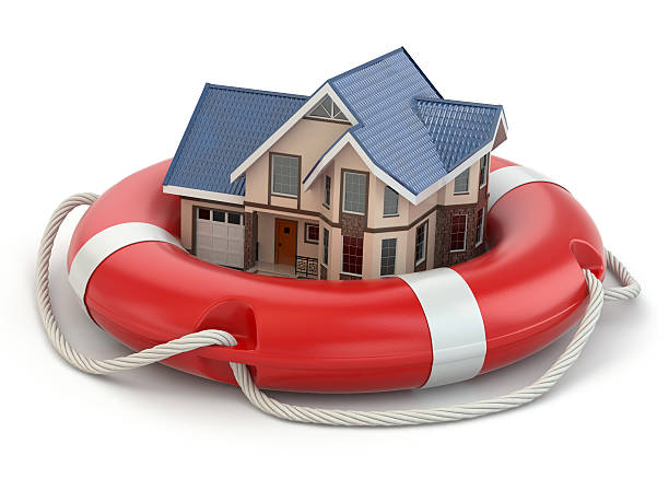 istock House in life belt. Conceptual image. 181299853