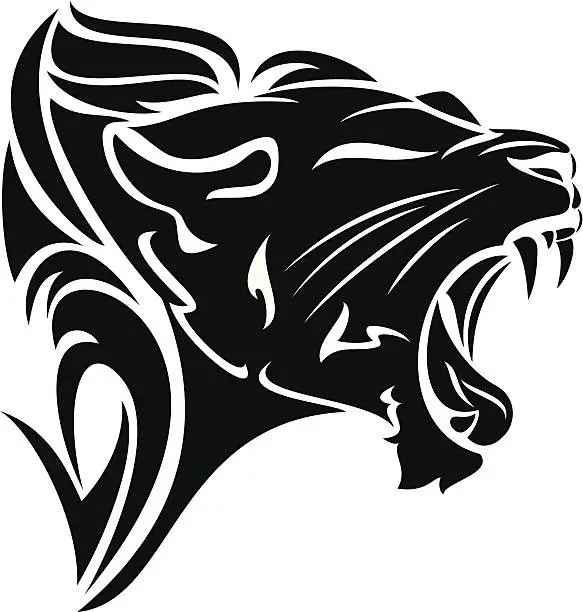 Vector illustration of roaring panther