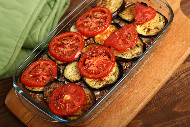 istock Roasted Eggplant with Tomato and Buckwheat Groats 181300476